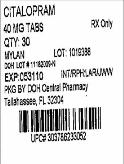 Citalopram Tablets 40 mg Bottles - Citalopram 40mg(Mylan)